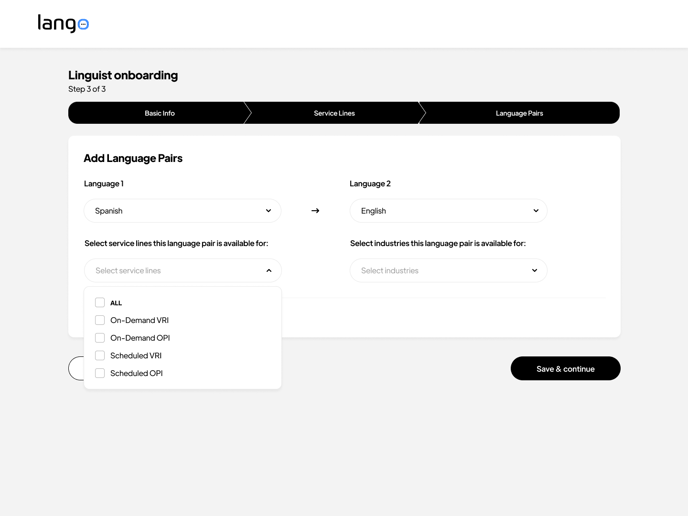 Linguist Onboarding - Select Service Lines (2)