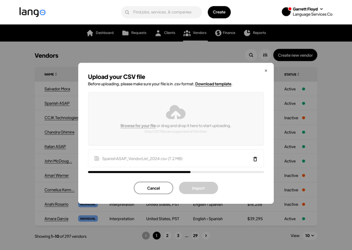 Vendor CSV flow - Simple-1