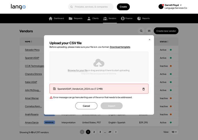 Vendor CSV flow - Simple-2