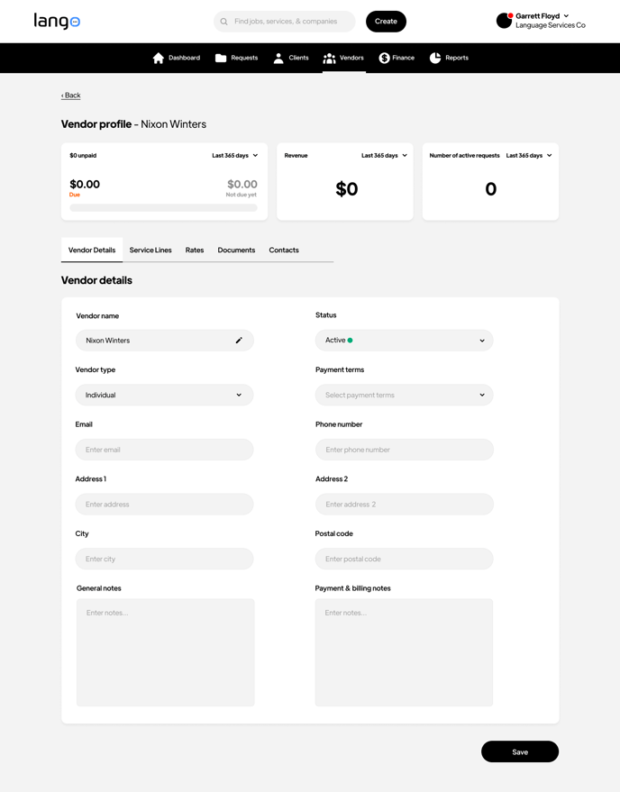 Vendors - Vendor Profile Page - Individual - Vendor Details Tab (1)